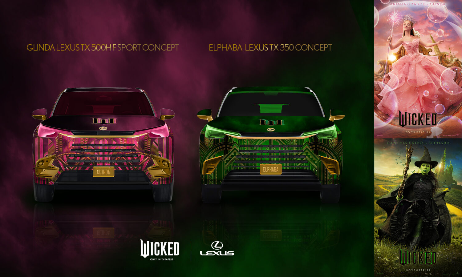Lexus Unveils Glinda & Elphaba TX Vehicles Inspired by 'Wicked' Movie Premiere | Auto Trader UAE