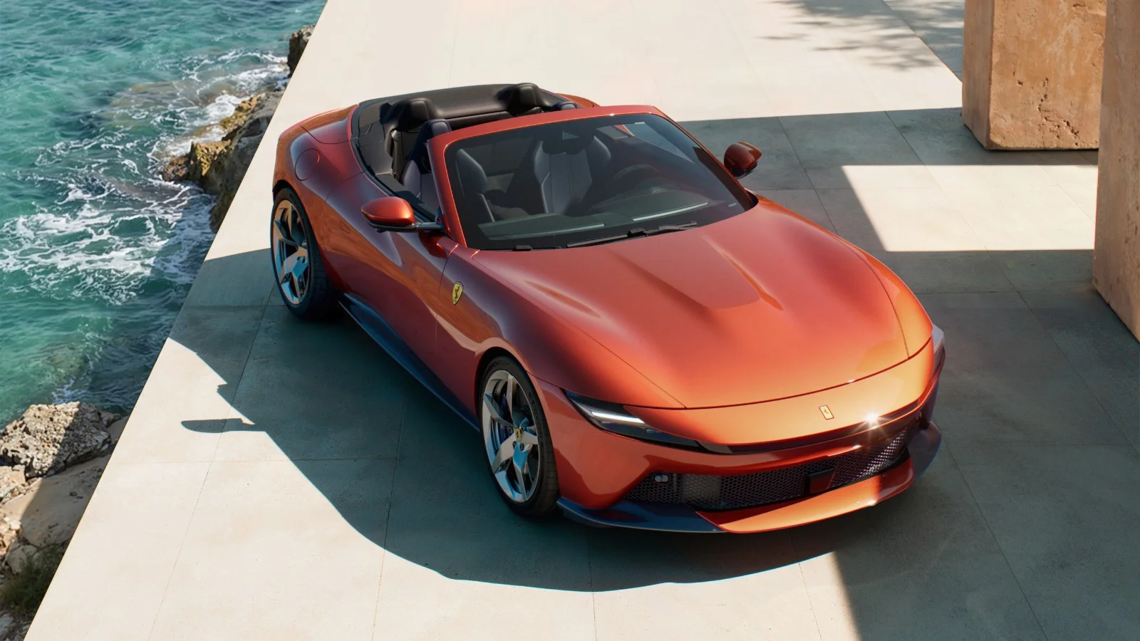 Rear active wing and quad exhaust system of the 2026 Ferrari Amalfi Spider