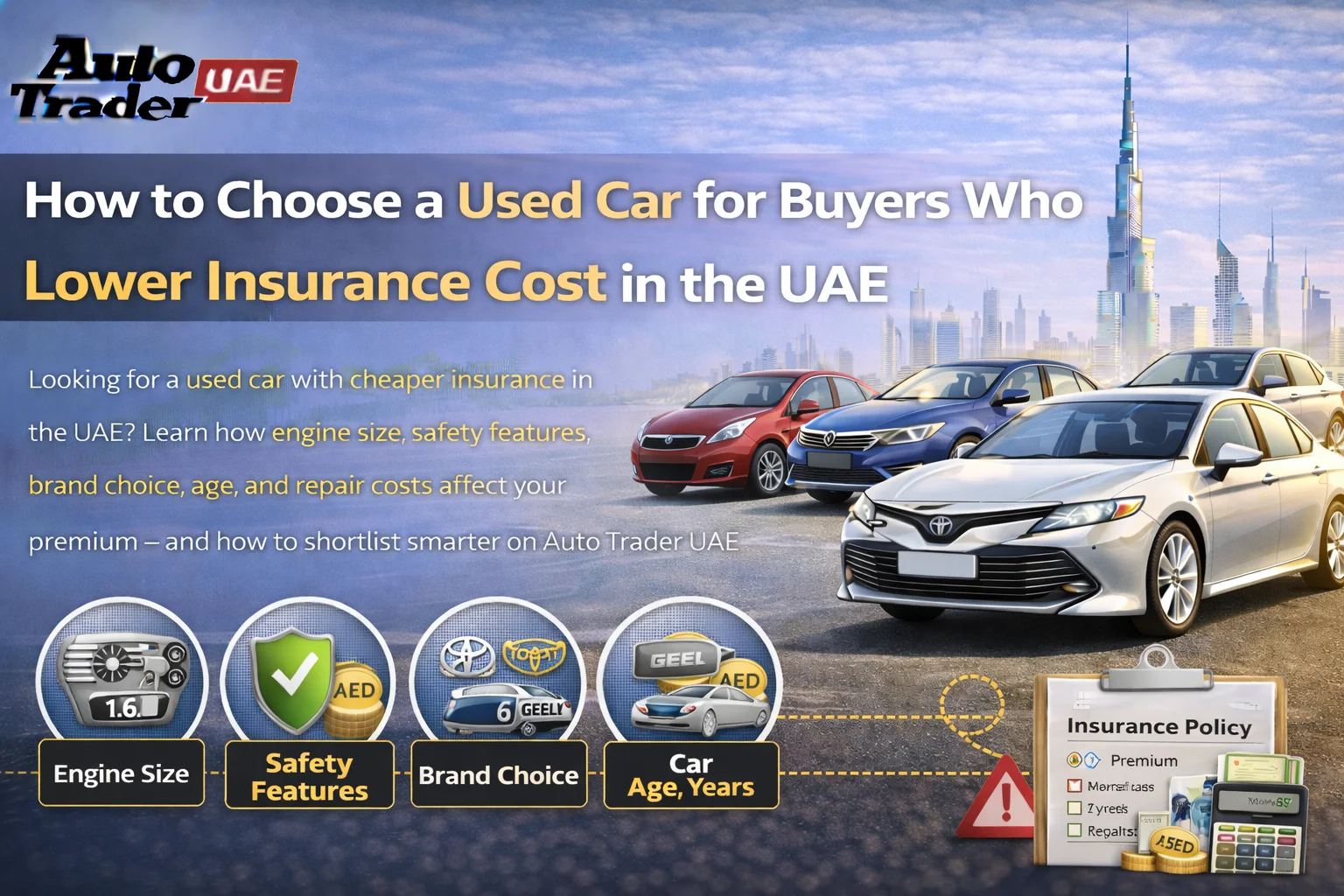 Buyer checking used car details on Auto Trader UAE website before getting insurance quote