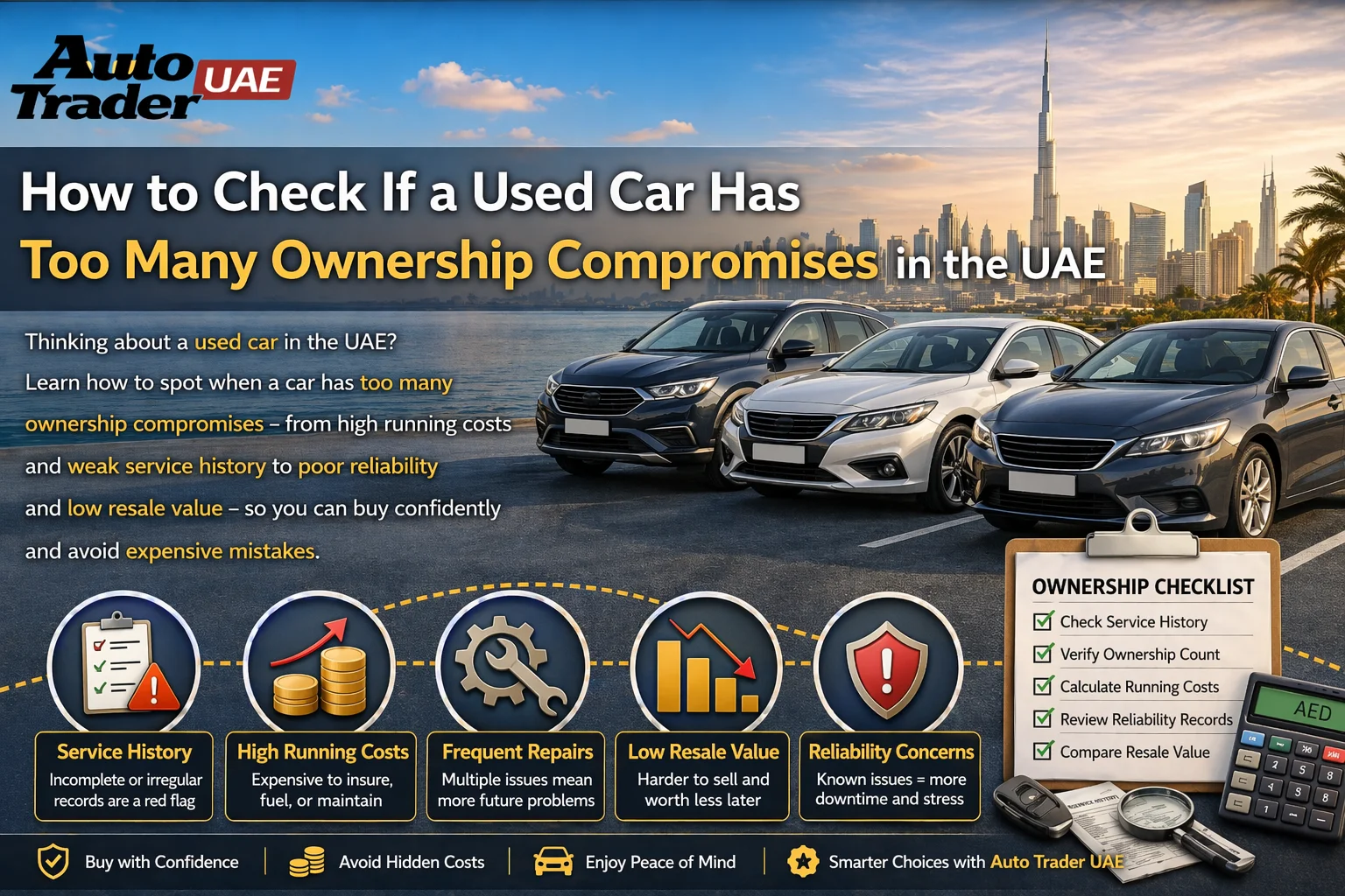 Checking service history and maintenance records of a used car in the UAE