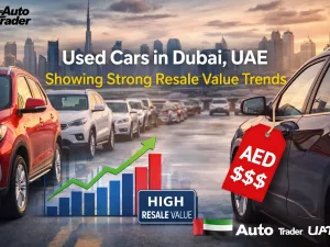 Used cars parked in Dubai, UAE showing strong resale value trends