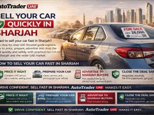 Used car parked in Sharjah ready for sale