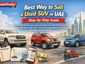 Used car parked in Sharjah ready for sale