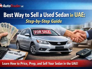 Used sedan parked in the UAE ready for sale