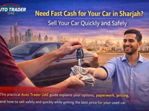 Seller handing car keys to a buyer for cash in Sharjah