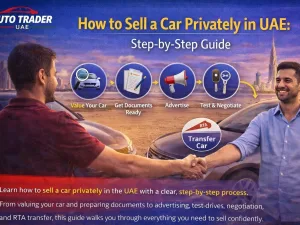 Seller handing over car keys to a private buyer in the UAE during a successful used car sale