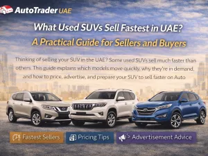 Used SUVs parked in a row at a dealership in UAE ready for sale