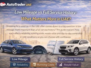 Used cars in the UAE with low mileage and full service history compared side by side