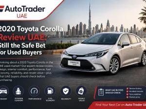2020 Toyota Corolla parked on a Dubai street, front three-quarter view