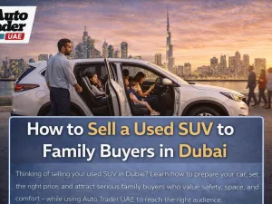 Used family SUV parked in Dubai residential area ready for sale