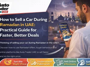 Seller preparing car for sale during Ramadan in UAE