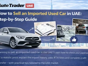 Seller preparing imported used car for sale in the UAE