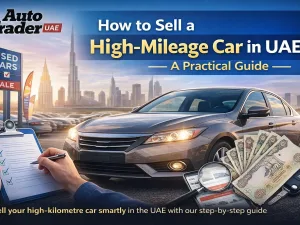 High-mileage used car parked in the UAE ready for sale