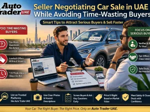 Seller negotiating car sale in UAE while avoiding time-wasting buyers