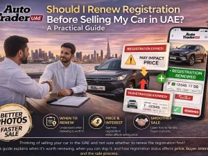 Customer renewing UAE car registration before selling the vehicle