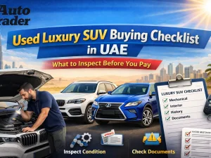 Used luxury SUV parked in the UAE, ideal for a buyer inspection checklist