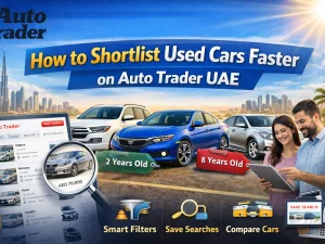 Buyer shortlisting used cars on Auto Trader UAE website