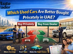 Used cars parked in UAE, suitable for private purchase