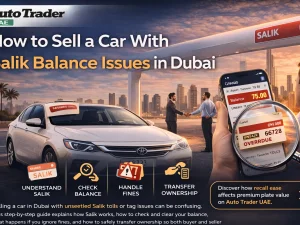 Toll gate in Dubai illustrating Salik system considerations when selling a car