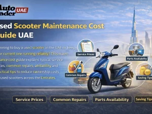 Used scooter being inspected and serviced in a UAE workshop
