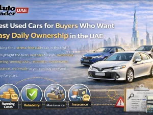 Best used cars for easy daily ownership in the UAE, parked in a modern city setting