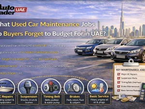 Mechanic inspecting a used car in a UAE workshop for hidden maintenance issues