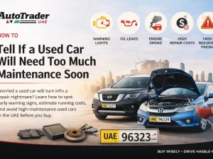 Used car being inspected for potential maintenance issues in the UAE