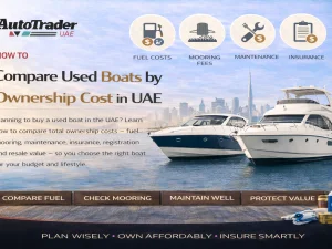 Used boats moored at a UAE marina being compared by ownership cost