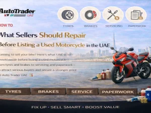 Used motorcycle prepared for sale after maintenance in the UAE
