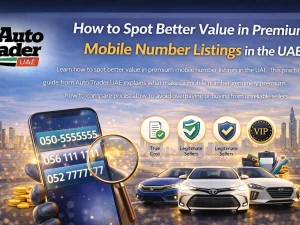 Premium mobile number and private car plate concept in the UAE