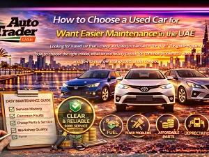 Used car being inspected by a mechanic in a UAE workshop