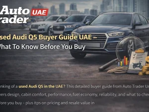 Used Audi Q5 SUV parked in Dubai, UAE, showing exterior design
