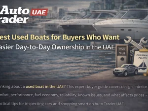 Used center-console boat cruising in UAE waters, ideal for easy day-to-day ownership