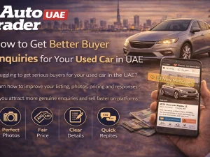 Private seller photographing a used car for sale in the UAE to attract better buyer enquiries