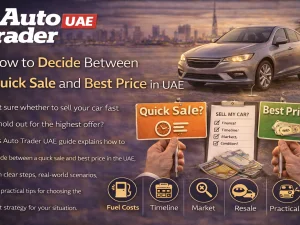 Seller deciding between quick car sale and best price in the UAE