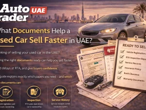 Folder of used car documents ready for sale in the UAE