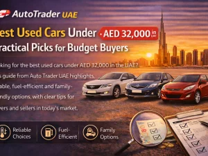 Budget-friendly used cars parked in a row in the UAE under AED 32,000