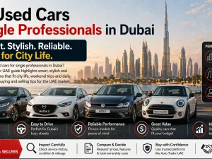 Used cars parked in Dubai suitable for single professionals