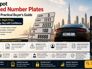 Premium Dubai car number plate on a luxury vehicle