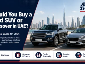 Used SUV and crossover cars parked in the UAE, ideal for families and desert driving
