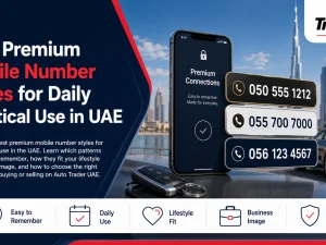 Illustration of premium mobile number styles suitable for daily use in the UAE automotive market