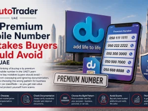 du premium mobile number on smartphone used by UAE car dealer