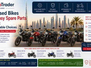 Used commuter bike parked outdoors in the UAE with spare parts easily available