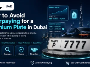 Premium Dubai number plate on a luxury car, symbolising status and high value