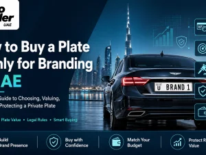 Luxury car with branded custom number plate in the UAE
