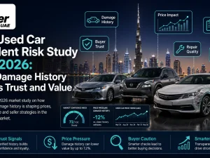 Used cars in UAE being inspected for accident damage and repair quality