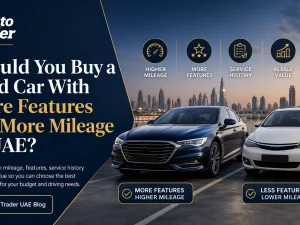 Used car options with different mileage and features in the UAE