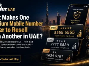 Premium UAE mobile number concept alongside luxury car keys