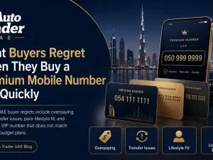 Premium mobile number card placed next to car keys and a luxury car key fob