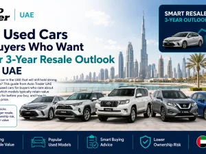 Lineup of popular used SUVs and sedans in the UAE known for strong 3-year resale value